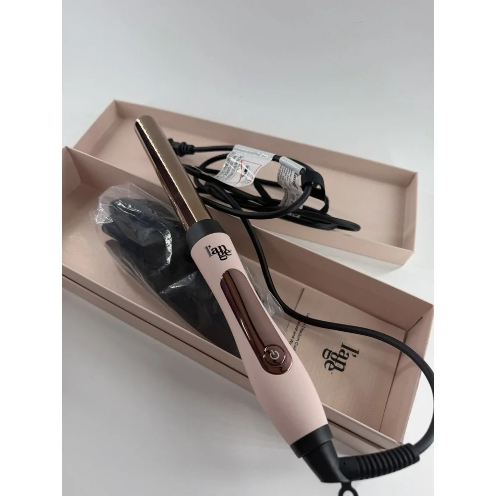 L'ange Le Curl 25mm Titanium Curling Wand Pink Boxed Tested Working